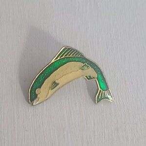 Trout Fish Angler Vintage Lapel Pin Tie Tack Brooch